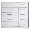 Avola 5 Drawer Double Chest of Drawers in Cream with White