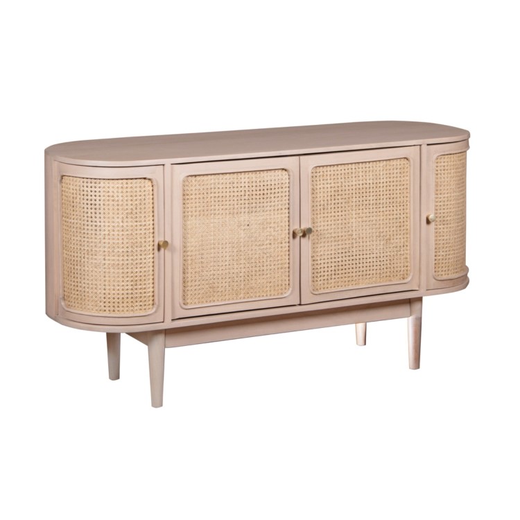 Cane Mango Wood 4 Doors Sideboard - Valencia 