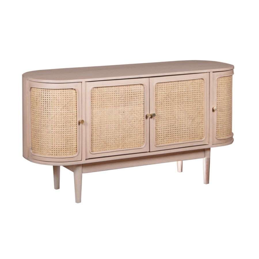 Cane Mango Wood 4 Doors Sideboard - Valencia