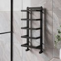 CAIRO700 Black Vertical Heated Towel Shelf Radiator 700 x 300mm - Cairo