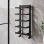 Black Vertical Heated Towel Shelf Radiator 700 x 300mm - Cairo