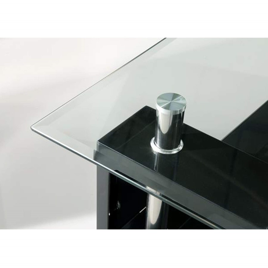 GRADE A1 - Wilkinson Furniture Calico Black High Gloss and Glass Console Table 