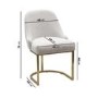 Set of 2 Beige Boucle Dining Chairs with Gold Legs - Callie