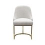 Set of 2 Beige Boucle Dining Chairs with Gold Legs - Callie