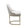 Set of 2 Beige Boucle Dining Chairs with Gold Legs - Callie