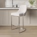 Beige Boucle and Chrome Kitchen Stool - Callie