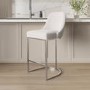 ONLY OPENED - Beige Boucle and Chrome Kitchen Stool - Callie