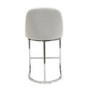 Set of 3 Beige Boucle and Chrome Kitchen Stools - Callie
