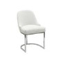 Set of 2 Beige Boucle Dining Chairs with Chrome Legs - Callie