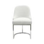 Set of 2 Beige Boucle Dining Chairs with Chrome Legs - Callie