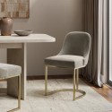 CAL005 Set of 2 Mink Velvet Dining Chairs with Gold Legs - Callie