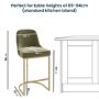 Sage Green Velvet Kitchen Stool with Gold Legs - Callie