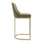 Sage Green Velvet Kitchen Stool with Gold Legs - Callie