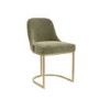 Set of 6 Sage Green Velvet Dining Chairs with Gold Legs - Callie