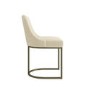 Set of 4 Beige Upholstered Dining Chairs with Brass Legs - Callie
