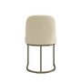 Set of 4 Beige Upholstered Dining Chairs with Brass Legs - Callie