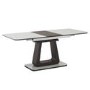 Calgary Extendable  White High Gloss Dining Table with Cocoa Insert