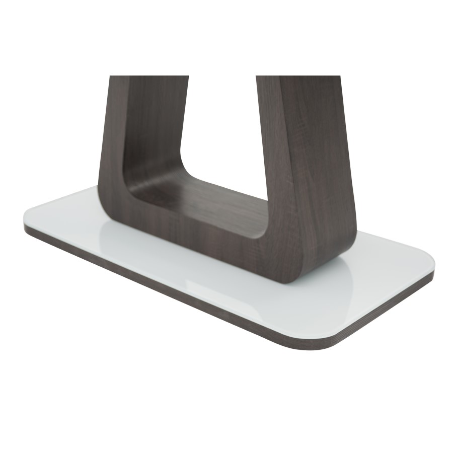 Calgary Extendable  White High Gloss Dining Table with Cocoa Insert