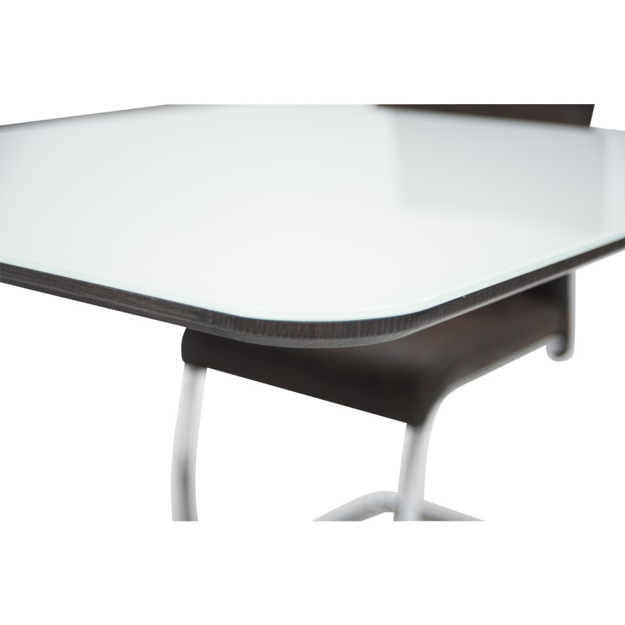 Calgary Extendable  White High Gloss Dining Table with Cocoa Insert