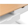 White and Oak Effect Office Desk with 2 Drawers - California - Julian Bowen
