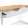 White and Oak Effect Office Desk with 2 Drawers - California - Julian Bowen