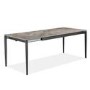 GRADE A1 - Extendable Grey Ceramic Dining Table with Marble Effect - Seats 6-8 - Camilla