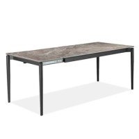 GRADE A1 - Extendable Grey Ceramic Dining Table with Marble Effect - Seats 6-8 - Camilla