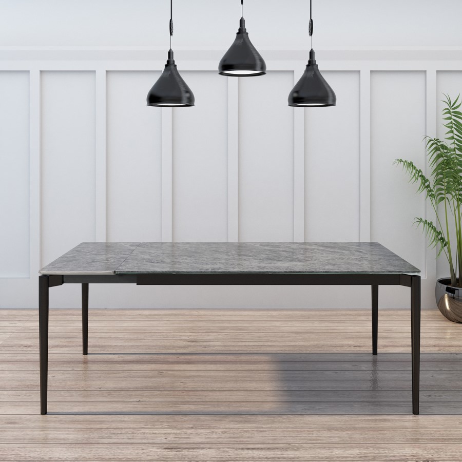 Marble Extendable Dining Table in Grey - Seats 6-8 - Camilla