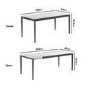 GRADE A1 - Extendable White Ceramic Dining Table with Marble Effect - Seats 6-8 - Camilla