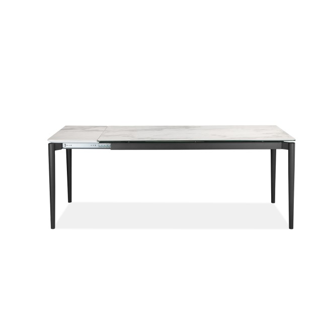 ONLY OPENED - White Marble Extendable Dining Table - Seats 6 - Camilla