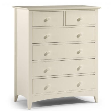Stone White Painted Chest of 6 Drawers - Cameo - Julian Bowen ...