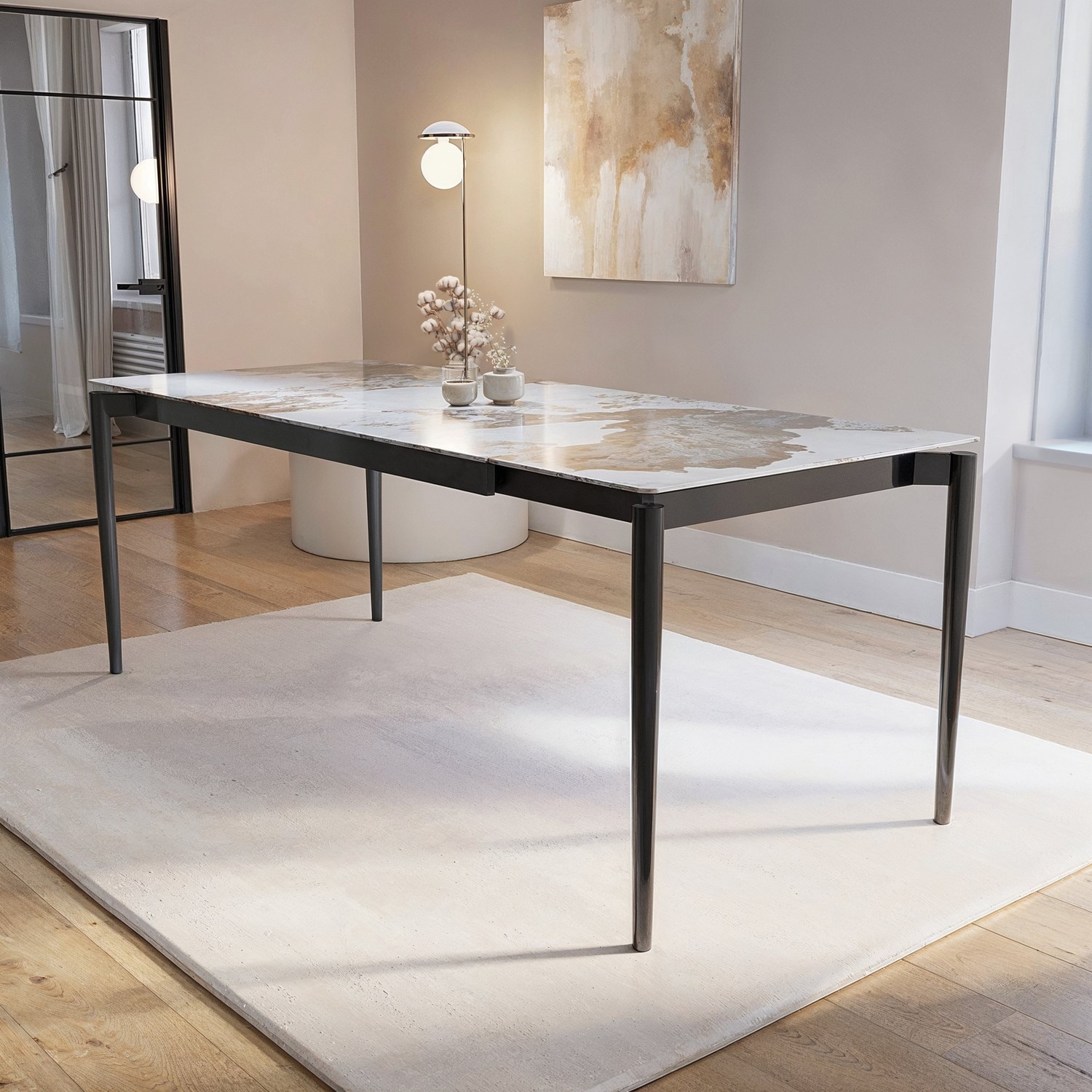 Mable Extendable Table Dining Table Extendable Marble: Expand Space with Elegant Design