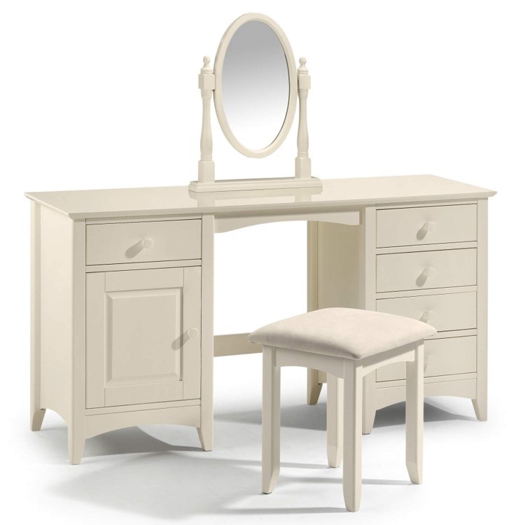 Julian Bowen Cameo Dressing Table Stool in Stone White