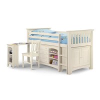 Julian Bowen Cameo White Midsleeper Bed with Right Hand Facing Ladder