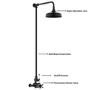 Black 1 Outlet Traditional Thermostatic Bar Mixer Shower Set - Camden