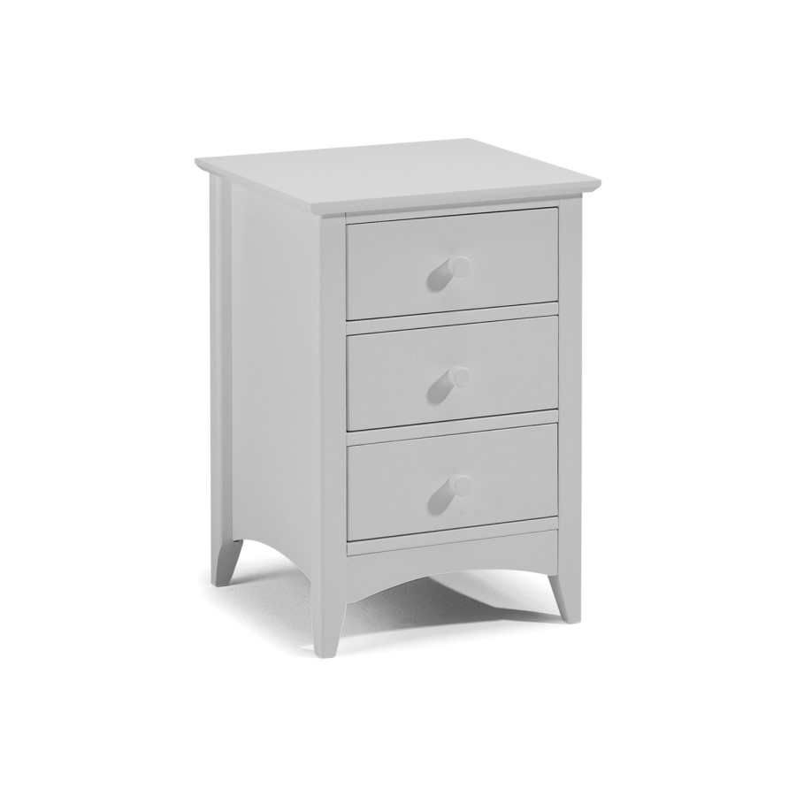 Grey Wooden Bedside Table with 3 Drawers - Cameo - Julian Bowen