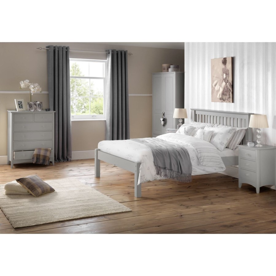 Grey Wooden Bedside Table with 3 Drawers - Cameo - Julian Bowen