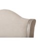 Oatmeal Fabric and Oak Wooden King Size Bed Frame - Camille