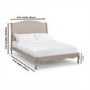 Oatmeal Fabric and Oak Wooden Super King Bed Frame - Camille