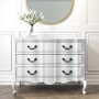 GRADE A1 - White Solid Wood Chest of Drawers - Camilia