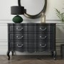 GRADE A1 - Camilla 3 Drawer Accent Chest of Drawers with Curved Detail in Dark Grey