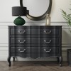 GRADE A1 - Camilla 3 Drawer Accent Chest of Drawers with Curved Detail in Dark Grey