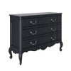 GRADE A1 - Camilla 3 Drawer Accent Chest of Drawers with Curved Detail in Dark Grey