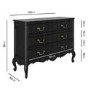 French Chateau Handmade Black Chest of Drawers - 3 Drawer