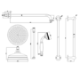 Brushed Brass Dual Outlet Wall Mounted Thermostatic Mixer Shower Set with Hand Shower - Cambridge