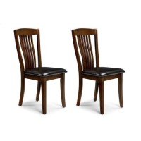 Julian Bowen Canterbury Pair of Mahogany Dining Chairs with Brown Faux Leather Seat Julian Bowen Canterbury Pair of Mahogany Dining Chairs with Brown Faux Leather Seat