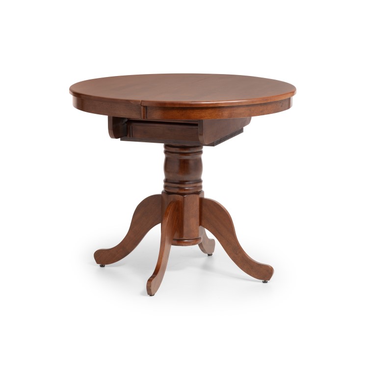 Julian Bowen Canterbury Round Extending Dining Table - Mahogany