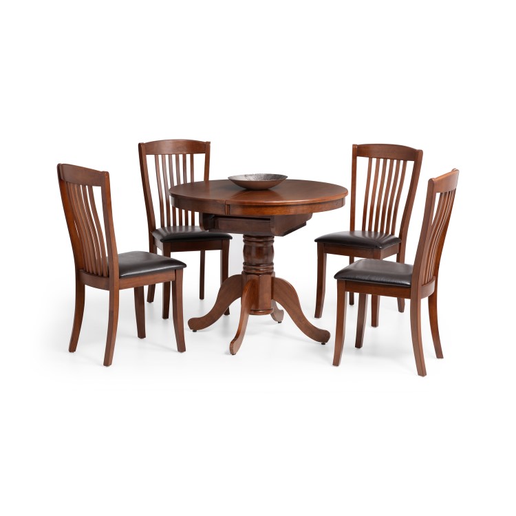 Julian Bowen Canterbury Round Extending Dining Table - Mahogany