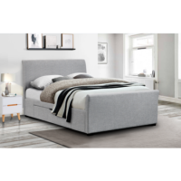 GRADE A1 - Julian Bowen Capri Grey Upholstered Double Bed With Under Bed Storage