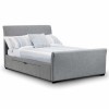 GRADE A1 - Julian Bowen Capri Grey Upholstered Double Bed With Under Bed Storage